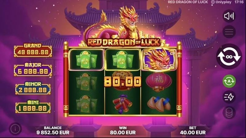 Red Dragon of Luck – Symbole mit Werten fallen im Basisspiel